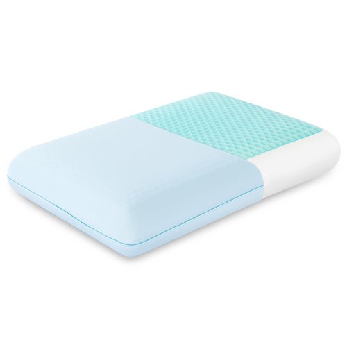 EGOHOME Cooling Gel Memory Foam Pillow - Reversible Cooling Cover, Neck Support for Side, Back and Stomach Sleepers, Removable & Machine Washable, All-Season Comfort, Standard Size, Blue