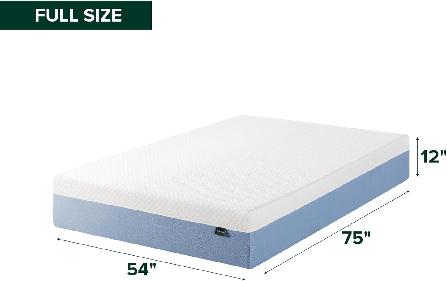 Zinus 12 Inch Full Memory Foam Mattress - Cooling Comfort, Medium Feel, Fiberglass Free, Safe Materials