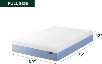 Zinus 12 Inch Full Memory Foam Mattress - Cooling Comfort, Medium Feel, Fiberglass Free, Safe Materials