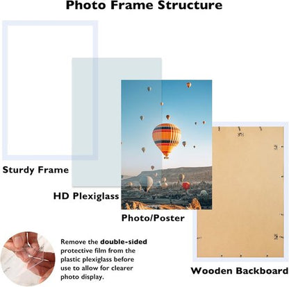 JCJMY 22.375x34 Picture Frame - White Wall Gallery Frame for Horizontal & Vertical Photos