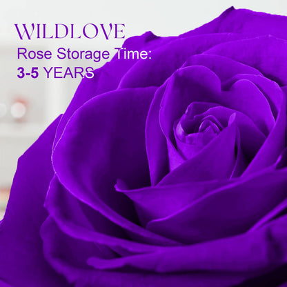 WILDLOVE Forever Real Rose with Heart Necklace, Preserved Flowers Gifts for Mom, Wife and Girlfriend on Christmas, Valentine's Day, Mother's Day, Birthday for Women Her - Purple