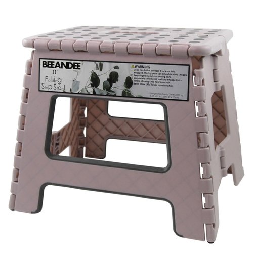 Foldable Step Stool Sturdy Safe Enough - Holds up to 300 Lb - 11 inch Footstool for Adults or Kids, Folding Ladder Storage/Opens Easy, for Kitchen,Toilet,Camping (Dusty Pink Puple)…