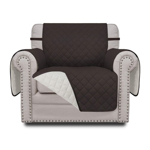 Easy-Going Chair Sofa Slipcover Reversible Sofa Cover Water Resistant Couch Cover Furniture Protector Cover with Elastic Straps for Pets Kids Children Dog Cat (Chair, Chocolate/Ivory)