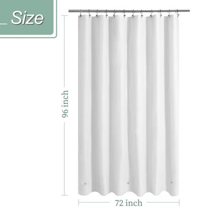 Mrs Awesome Extra Long Shower Curtain Liner with 3 Magnets, Ceiling to Floor XL PEVA Plastic Shower Curtain for Bathroom Lightweight & Waterproof, 72 x 96, White