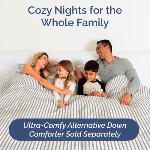 Full XL Bed Sheet - 4 Piece Full XL Bed Sheets Set - Soft, Breathable & Cooling - Hotel Luxury Bedding for Women, Men, Kids, Teens, Boys & Girls - Deep Pockets, Fade and Wrinkle Free - Beige Stripes