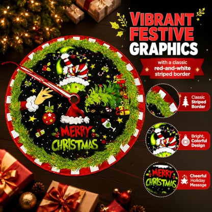 Christmas Tree Skirt Decoration 48 Inch Green Holiday Tree Cover - Hand