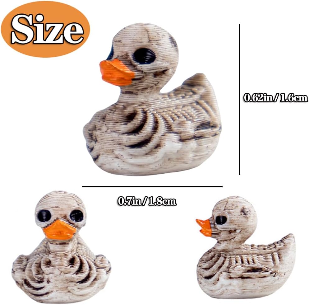 Skiennix Mini Duck Skeleton Figurines - 50Pcs Halloween Decor for Spooky Scenes | Tiny Resin Ducks