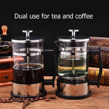 Joyzan French Press Coffee Maker - Stainless Steel & Borosilicate Glass | Portable Cold Brew & Tea Maker
