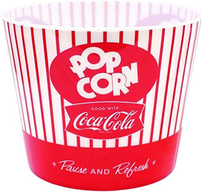Tablecraft Coca-Cola Popcorn Bucket - Classic Red Snack Container for Movie Nights | 40 oz