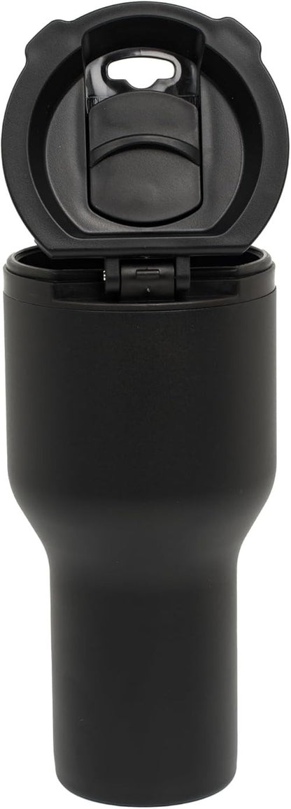 Insulated Travel Tumbler - 28oz Black Stainless Steel with Lid for Hot & Cold Beverages
