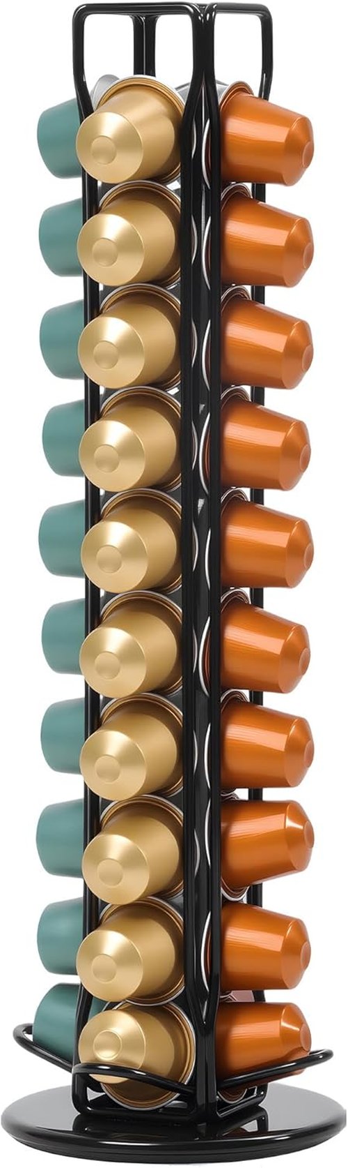 Coffee Pod Holder - Nespresso OriginalLine Rotating Carousel Organizer | Black, 40 Pods Capacity