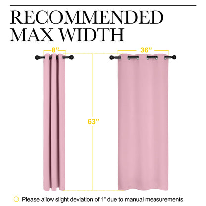 NICETOWN Room Darkening Curtains 63" Long Set of 2 for Bedroom, Rouge Pink Nursery Essential Thermal Insulated Solid Grommet Top Blackout Curtains/Drapes (1 Pair, 42 inches Wide)