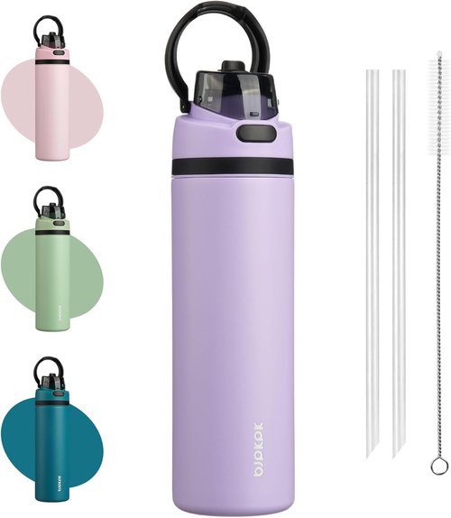BJPKPK 25oz Insulated Water Bottle - Stainless Steel, BPA-Free, Leak-Proof, Lavender Color