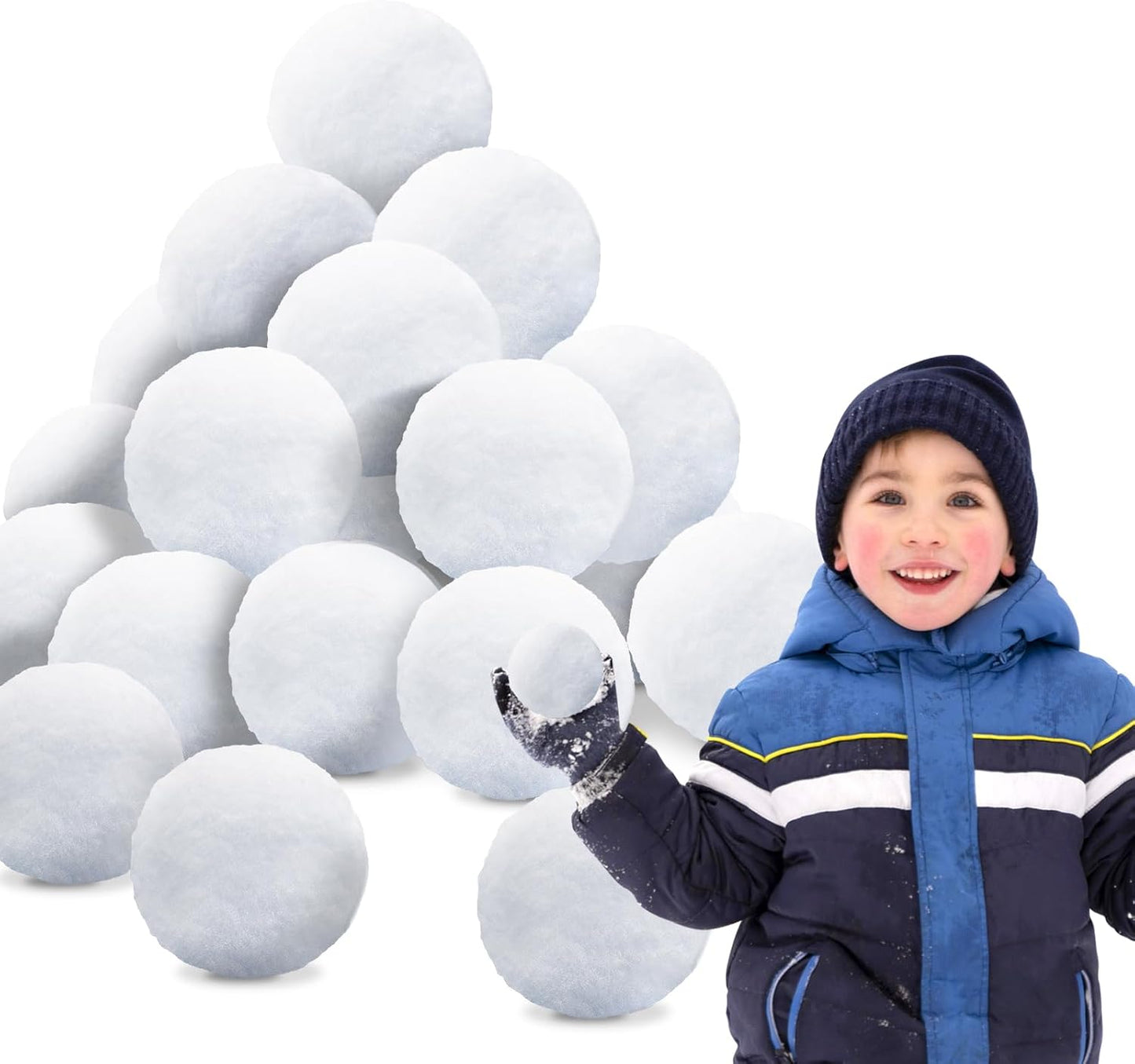 Skiennix Snow Toy Balls - 20 Pack Soft Plush Indoor Snow Fight Balls for Kids | Winter Fun & Christmas Decor