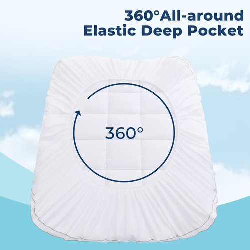 OLANLY Dual-Layer 4 Inch Queen Size Memory Foam Mattress Topper for Back Pain, 2 Inch Cooling Pillow Top Mattress Pad Cover and 2 Inch Gel Memory Foam Topper, Deep Elastic Pocket, White