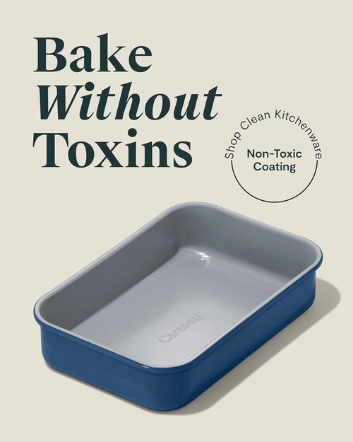 Caraway Nonstick Baking Pan - 9” x 6.5” Deep Ceramic Dish, Non-Toxic & PTFE Free - Navy Color