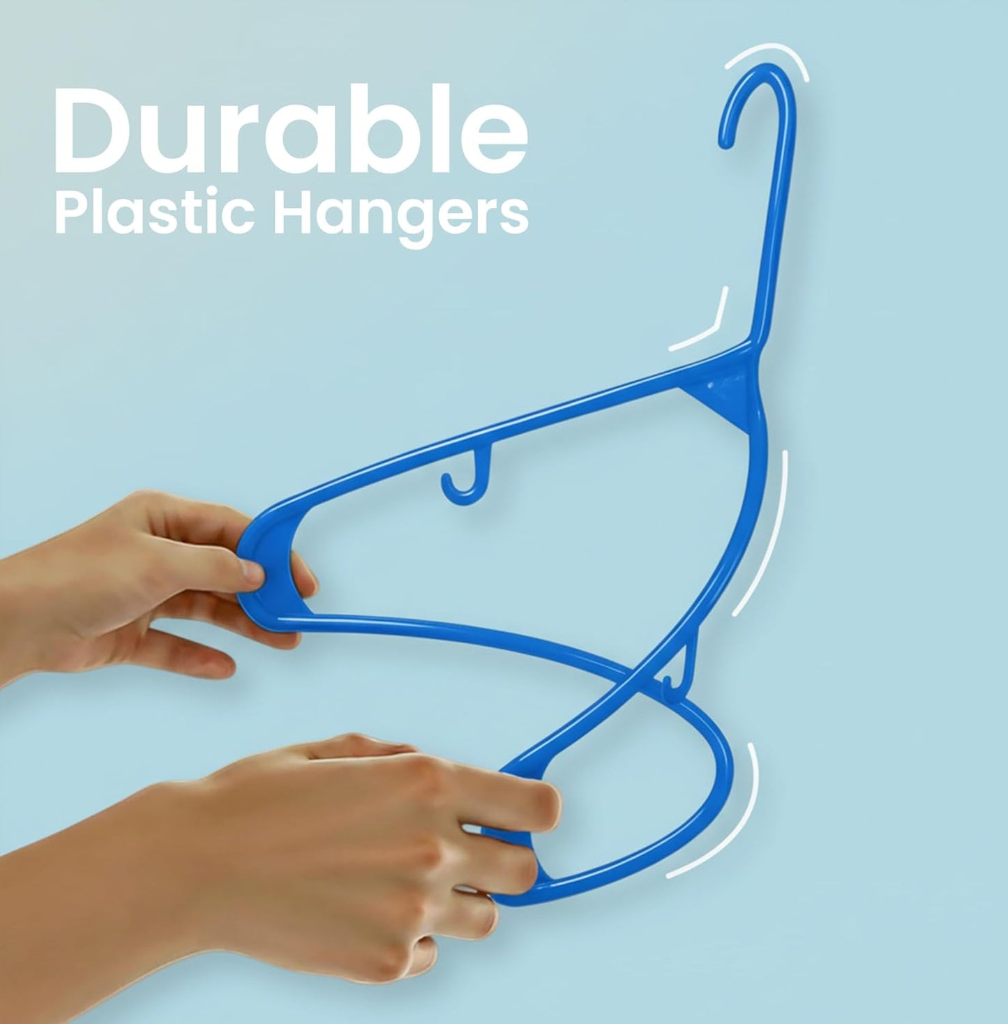 Utopia Home Plastic Hangers - Durable & Space-Saving Clothes Hangers with Hooks | 30 Pack (Blue)