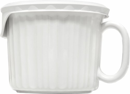 CorningWare 20oz Ceramic Meal Mugs - 2-Pack with BPA-Free Vented Lids | Classic French White