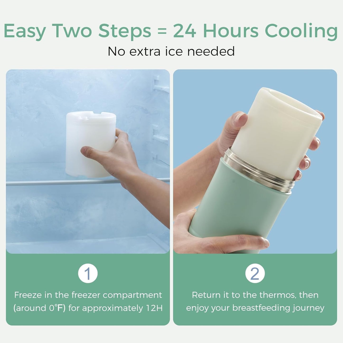 Momcozy 22oz Portable Breast Milk Cooler - 360° Cooling for 24 Hours | Includes 2 Baby Bottles