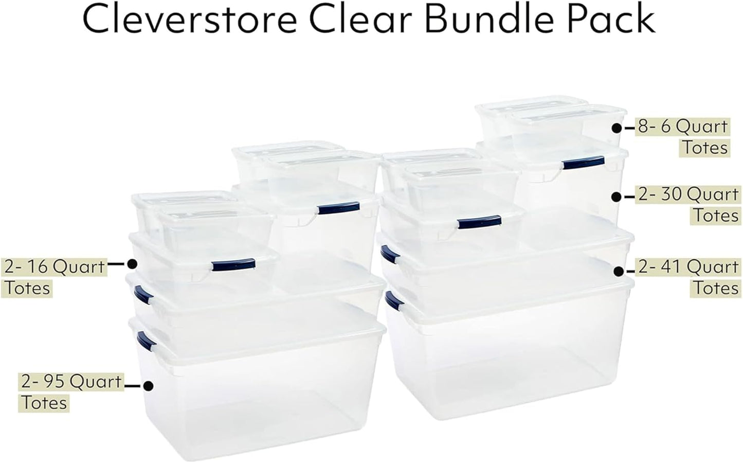 Rubbermaid Clear Storage Bins - Stackable 16-Pack with Latching Lids | BPA-Free, Made in USA