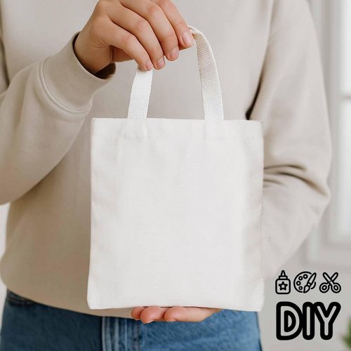 GiftExpress 26 Pack Canvas Tote Bags - Reusable 8" x 8" Natural Color Bags for Goody or DIY Crafts
