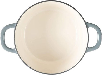 Crock Pot Artisan 5-Quart Round Enameled Cast Iron Dutch Oven - Slate Gray, Durable Cookware for Versatile Cooking