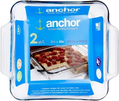 Anchor Hocking Casserole Dish - 2 Quart Clear Glass Bakeware for Versatile Cooking