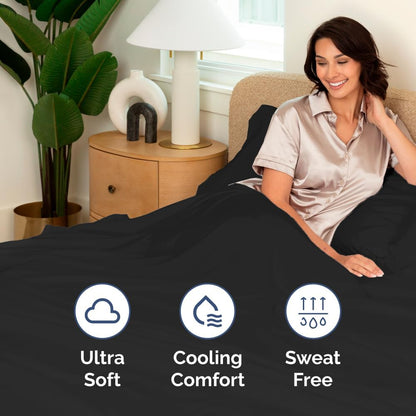 Skiennix Full XL Bed Sheet Set - 4-Piece Soft, Breathable & Cooling Bedding - Hotel Luxury, Deep Pockets, Fade & Wrinkle Free - Black