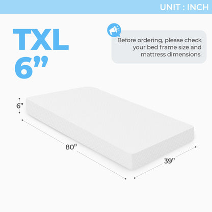 Neo Sleep 6 Inch Twin XL Cooling Memory Mattress for Pressure Relief & Cool Sleep Medium Firm CertiPUR-US Certified Foam, Mattress-in-a-Box Comfort & Supportive Fiberglass Free (Twin XL, 6 in)