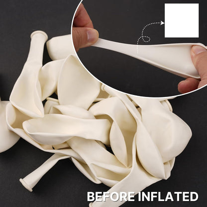 PartyWoo White Balloons - 101pcs 12-Inch Matte Latex for Weddings, Graduations & Celebrations