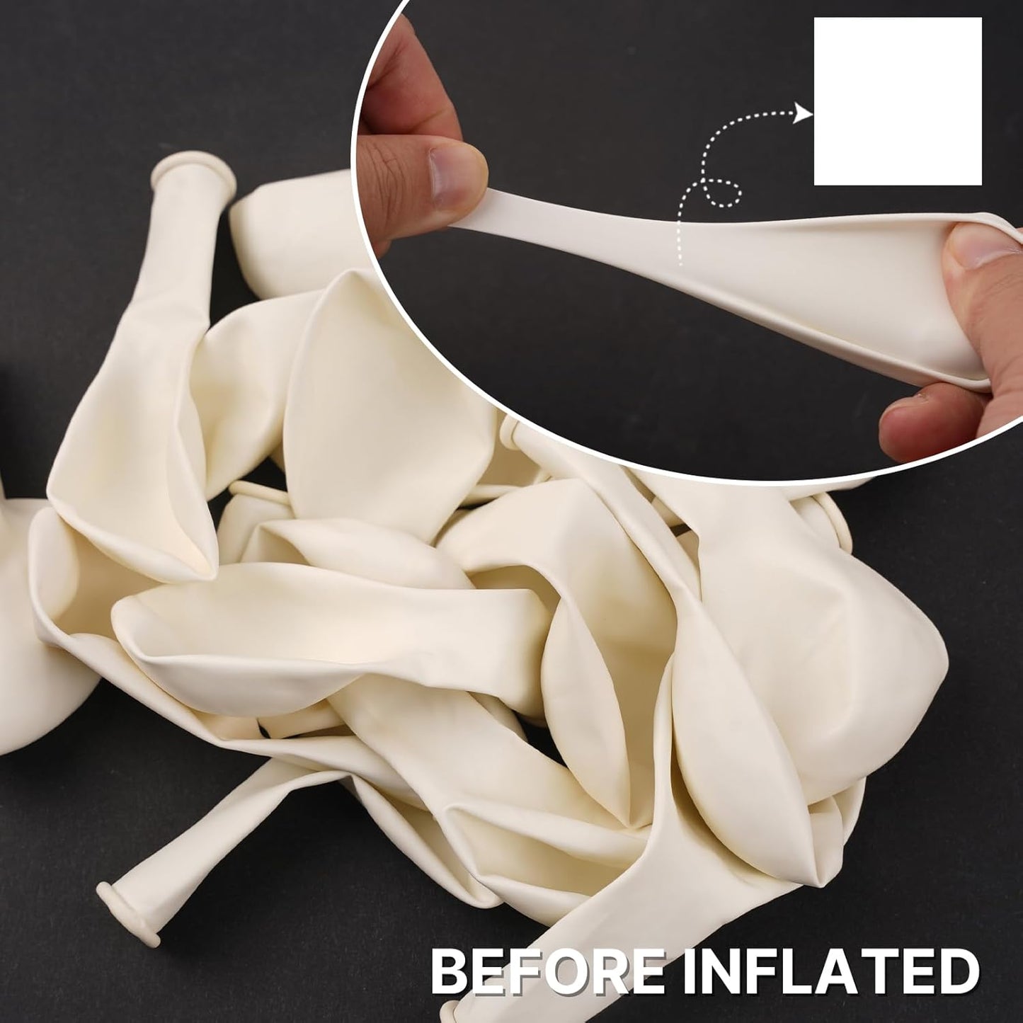 PartyWoo White Balloons - 50 Pcs 12 Inch Latex Helium Balloons for Weddings & Celebrations