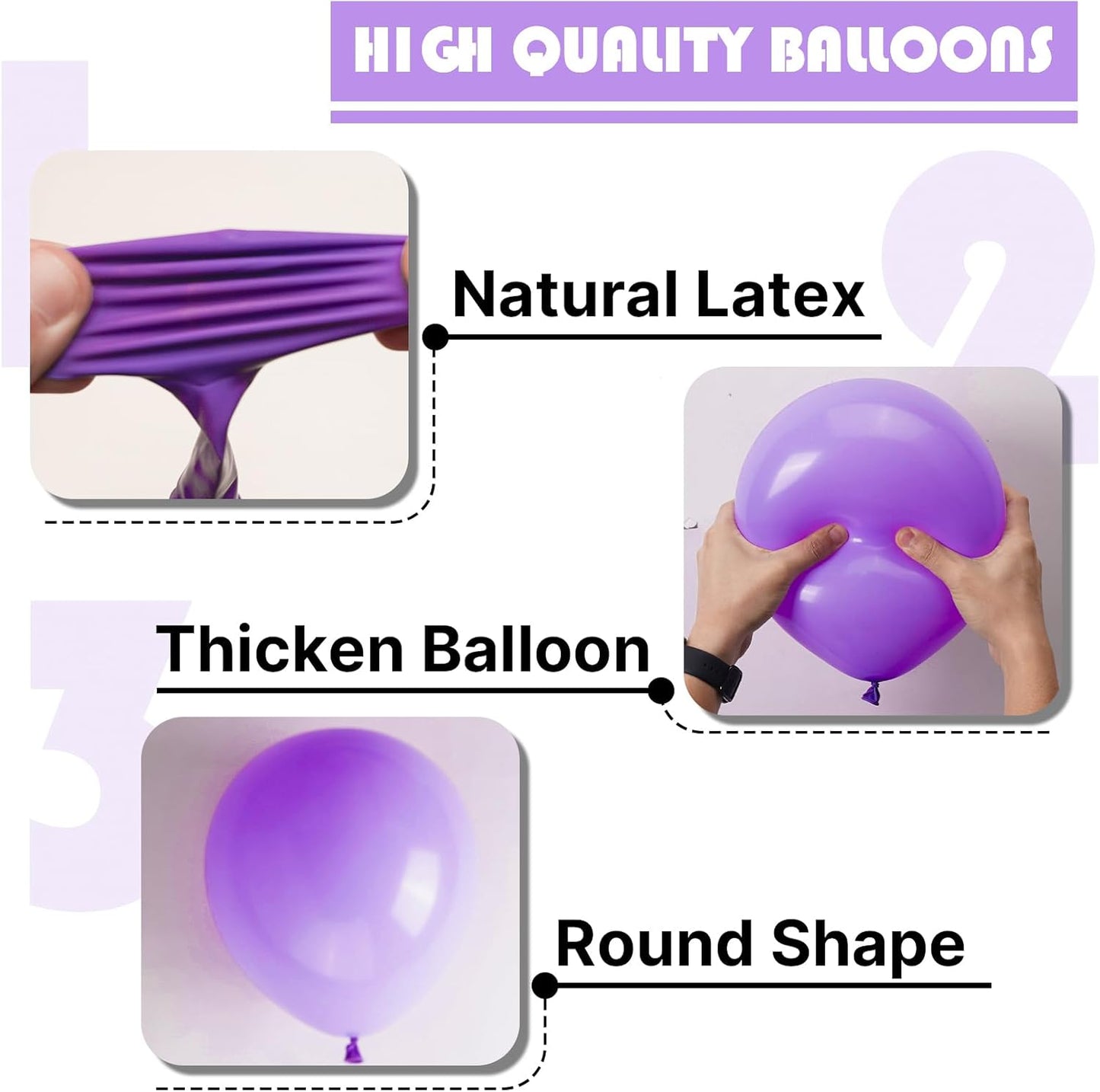 PartyWoo Purple Balloons - 100pcs 12 Inch Latex Balloons for Birthday & Wedding Decor