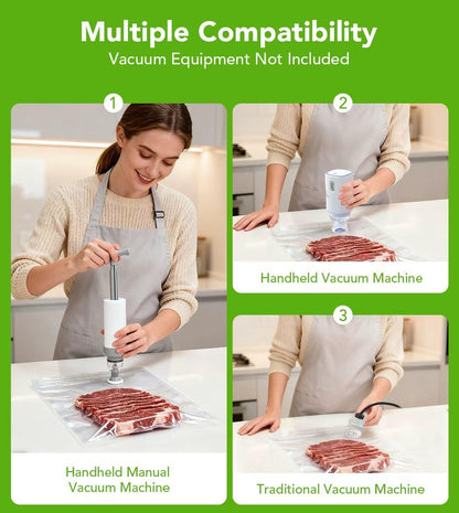 Vacuum Sealer Bags - 30 Pcs BPA-Free Reusable Food Storage Bags with Air Valve | Ideal for Sous Vide & Microwave