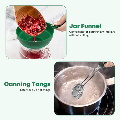 Fulgutonit Stainless Steel 21.5QT Water bath Canning Pot with Rack & Lid, Canning Supplies Starter Kit and 6 Pieces Canning Tools Set, Water bath Canner for Beginner