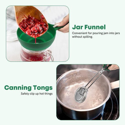 Fulgutonit Stainless Steel 21.5QT Water bath Canning Pot with Rack & Lid, Canning Supplies Starter Kit and 6 Pieces Canning Tools Set, Water bath Canner for Beginner