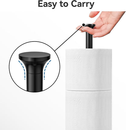 Skiennix Toilet Paper Holder Stand - Modern Free-Standing Design with Reserve Function, Stainless Steel