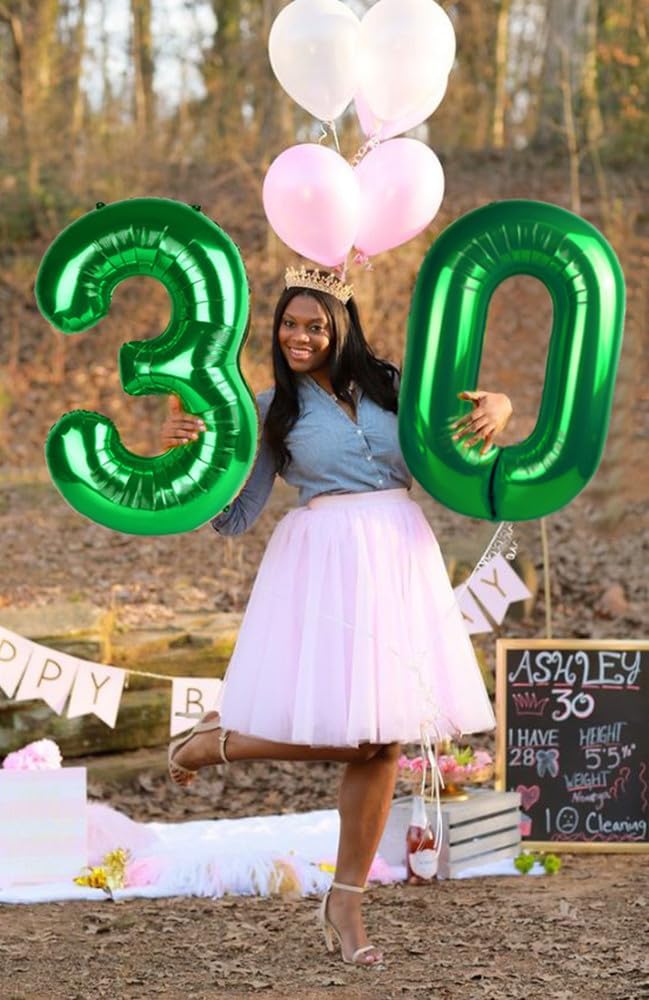 Number 7 Balloon - 40 Inch Dark Green Birthday Decoration for 7th, 17th, 27th, or 70th Celebrations