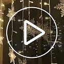 Snowflake LED Curtain Lights - Warm White, 19Ft/6M Fairy String Lights with 96 LEDs