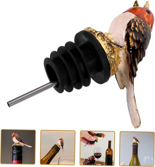 Bird Design Pourer Multi-functional Wine Bottle Pourer Sealers Zinc Alloy Wine Spout