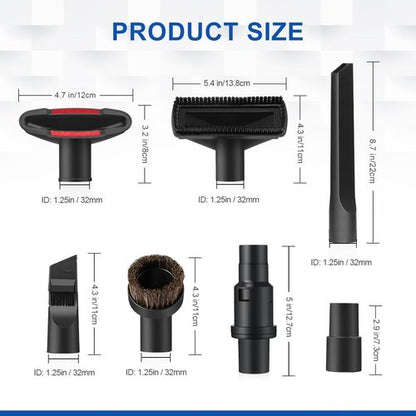 LANMU Vacuum Attachments - 1 1/4 Inch (32mm) Compatible with Shark Navigator & Rocket Vacuums | Home & Car Cleaning Kit