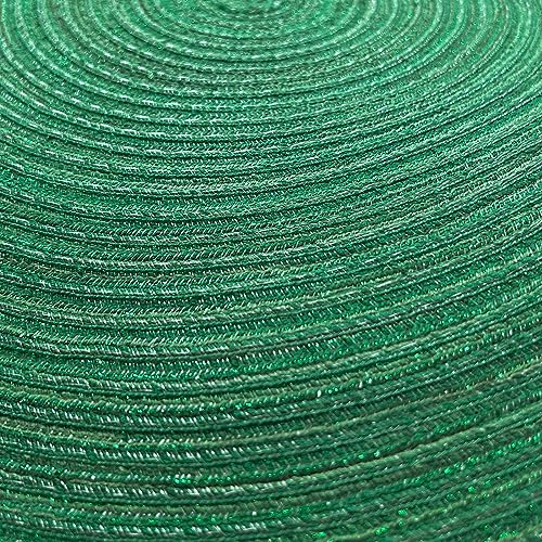 Christmas Green Braided Placemats Set of 6 - 15 Inch Woven Table Mats for Dining & Home Decor
