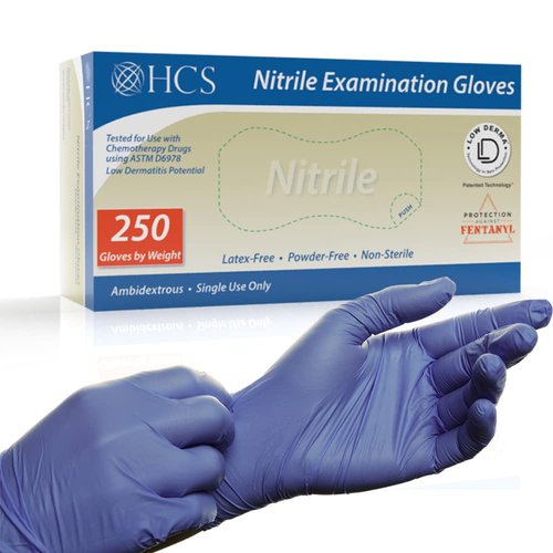 HCS 250 Nitrile Gloves - Disposable & Latex-Free | Enhanced Protection for Sensitive Skin - Medium, 4 Mil