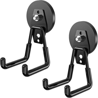 Heavy-Duty Magnetic Garage Hooks by [Brand Name] - 2-Pack Strong Tool Holders with Anti-Scratch Rubber Coating for Garage and Outdoor Storage