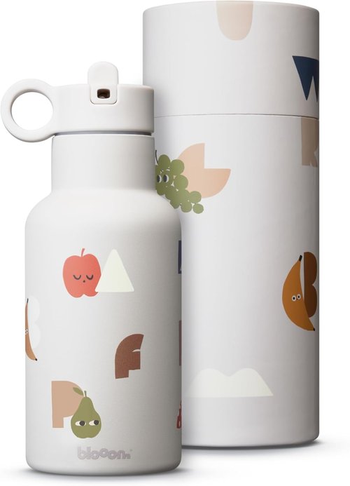 Blooom Insulated Stainless Steel Kids Water Bottle - Durable, Leakproof Design | 12 oz, Alphabet Print for School & Travel
