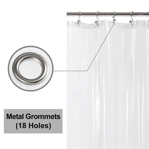 Barossa Design Extra Wide Shower Curtain Liner 108" x 72" with 8 Magnets - Waterproof PEVA Around Shower Liner for Bathroom, PVC Free, Metal Grommets - Clear, 108X72