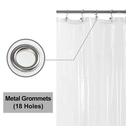 Barossa Design Extra Wide Shower Curtain Liner 108" x 72" with 8 Magnets - Waterproof PEVA Around Shower Liner for Bathroom, PVC Free, Metal Grommets - Clear, 108X72