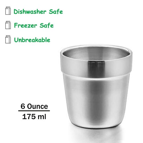 E-far Stainless Steel Insulated Tumblers for Toddlers - 6 Ounce, Shatterproof & Dishwasher Safe | 6 Pack