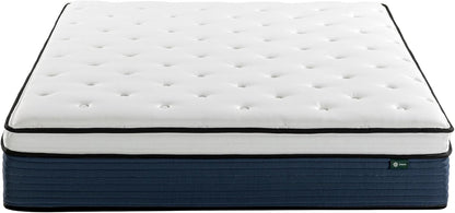 ZINUS 12 Inch Comfort Support Hybrid Mattress - Queen Size, Medium Plush, Fiberglass Free, Motion Isolation