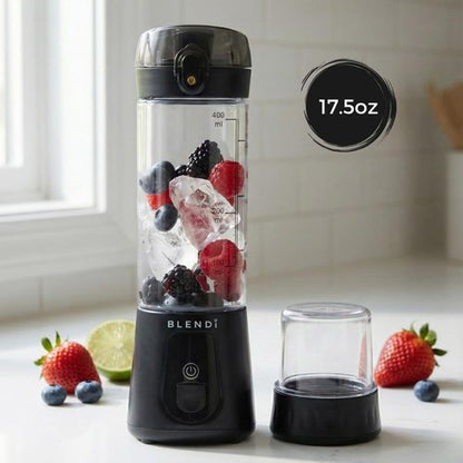 BLENDi Pro+ Portable Blender - Upgraded 120W Ice Crushing Motor, USB-C Rechargeable, 17.5oz, Black | BPA-Free & Travel-Friendly