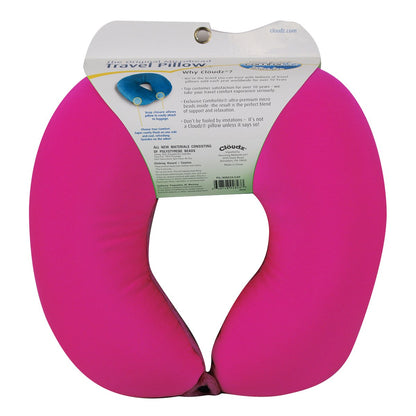 Cloudz Microbead Travel Neck Pillow - Bright Pink